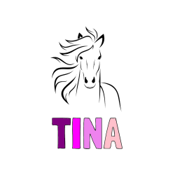 Pobarvana pobarvanka - Pobarvanka imena TINA in lepa pobarvanka konja