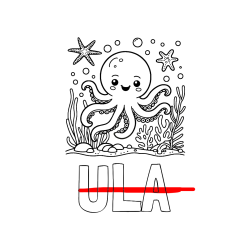 Pobarvana pobarvanka - Pobarvanka imena ULA in pobarvanka hobotnice