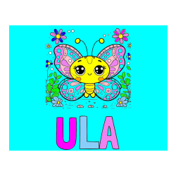 Pobarvana pobarvanka - Pobarvanka imena ULA in pobarvanka ljubkega metuljčka