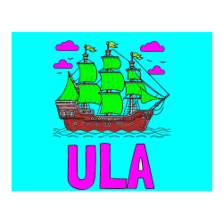 Pobarvana pobarvanka - Pobarvanka imena ULA in pobarvanka stare gusarske ladje