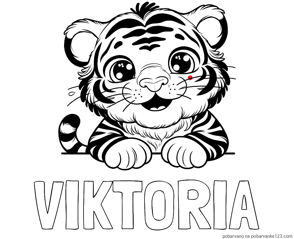POBARVANA POBARVANKA - Pobarvanka imena VIKTORIA in pobarvanka tigrček