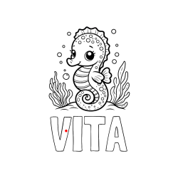 Pobarvana pobarvanka - Pobarvanka imena VITA in pobarvanka morskega konjička