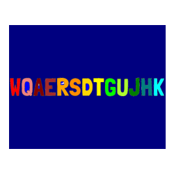 Pobarvana pobarvanka - Pobarvanka imena WQAERSDTGUJHK