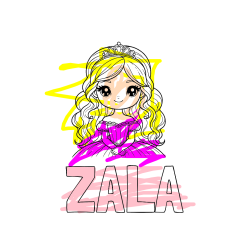 POBARVANA POBARVANKA - Pobarvanka imena ZALA in pobarvanka ljubke princese