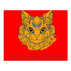 Pobarvana pobarvanka - Pobarvanka imena ZALA UPLAZNIK in pobarvanka mačke