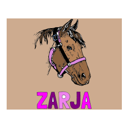 Pobarvana pobarvanka - Pobarvanka imena ZARJA in konjska glava