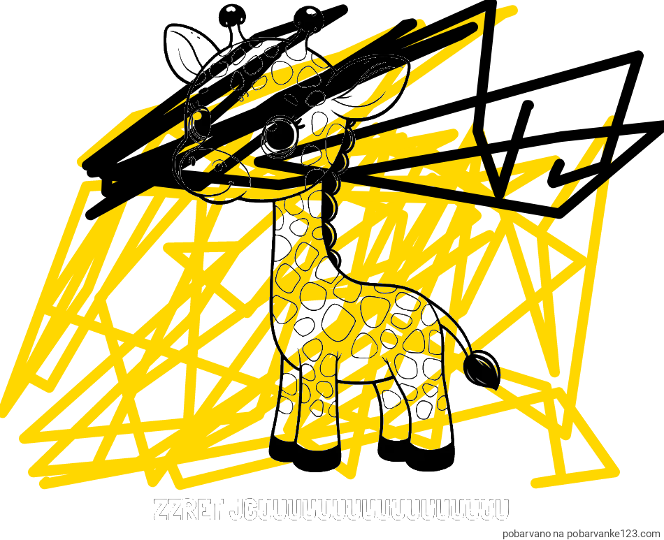 POBARVANA POBARVANKA - Pobarvanka imena ZZRET JCUUUUUUUUUUUUUUUUU in pobarvanka simpatične žirafe