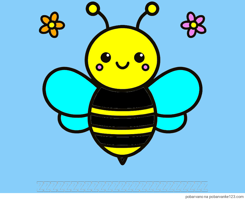 POBARVANA POBARVANKA - Pobarvanka imena ZZZZZZZZZZZZZZZZZZZZZZZZZ in otroška pobarvanka čebele