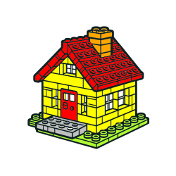 Pobarvana pobarvanka - Pobarvanka LEGO hiške