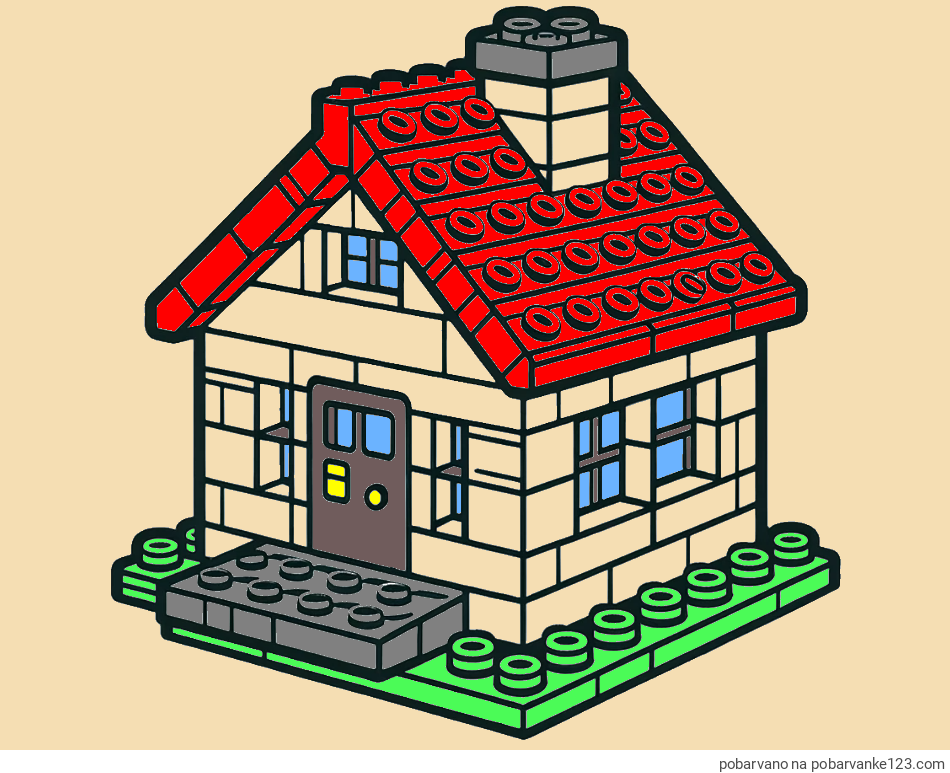 POBARVANA POBARVANKA - Pobarvanka LEGO hiške