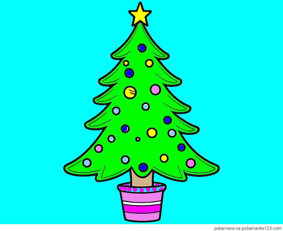 POBARVANA POBARVANKA - Pobarvanka lepe božične smrečice