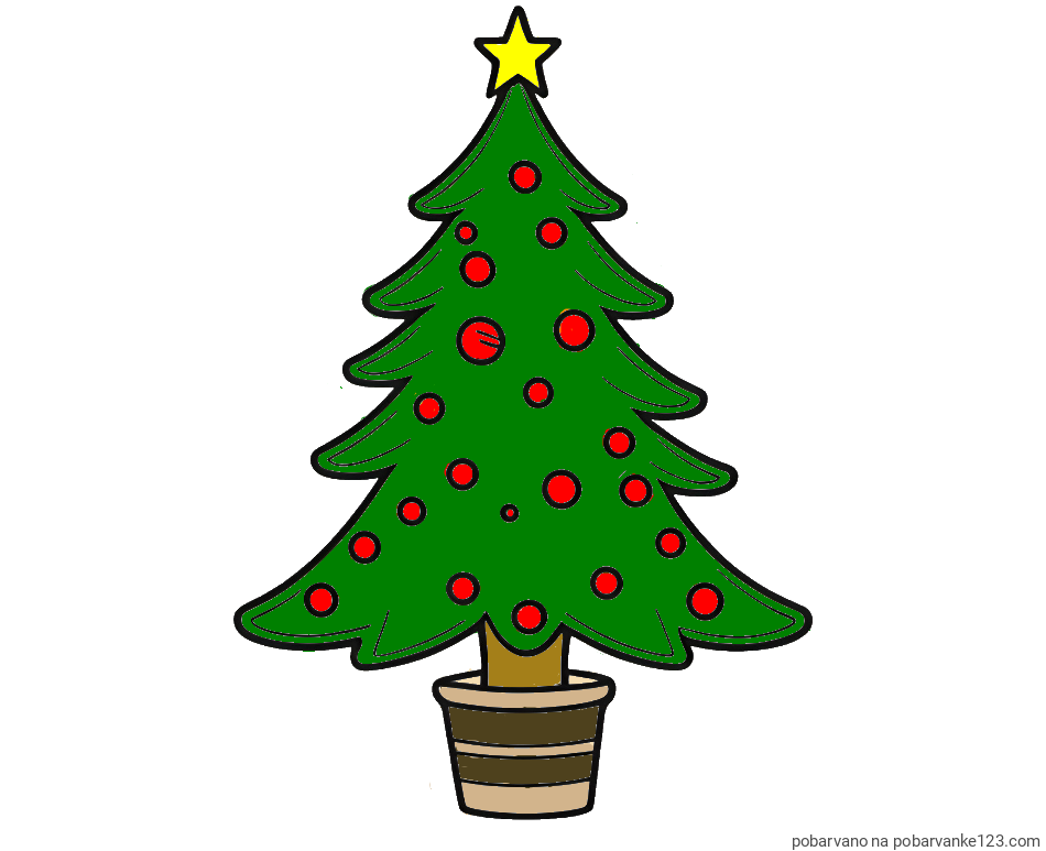 POBARVANA POBARVANKA - Pobarvanka lepe božične smrečice