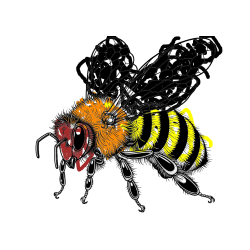 Pobarvana pobarvanka - Pobarvanka lepe in realistično oblikovane čebele