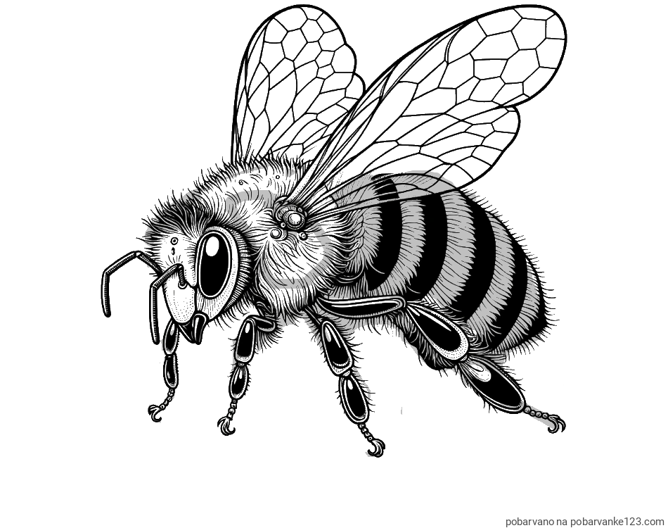 POBARVANA POBARVANKA - Pobarvanka lepe in realistično oblikovane čebele