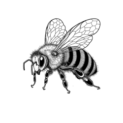 Pobarvana pobarvanka - Pobarvanka lepe in realistično oblikovane čebele