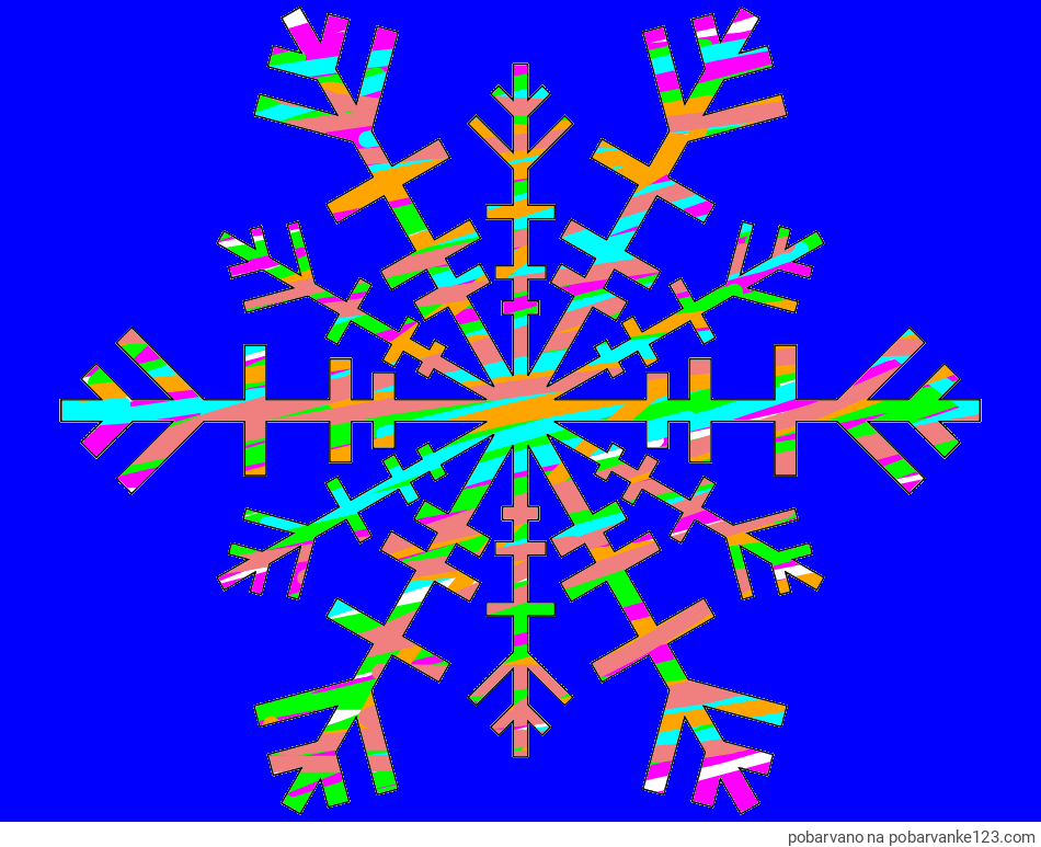 POBARVANA POBARVANKA - Pobarvanka lepe snežinke