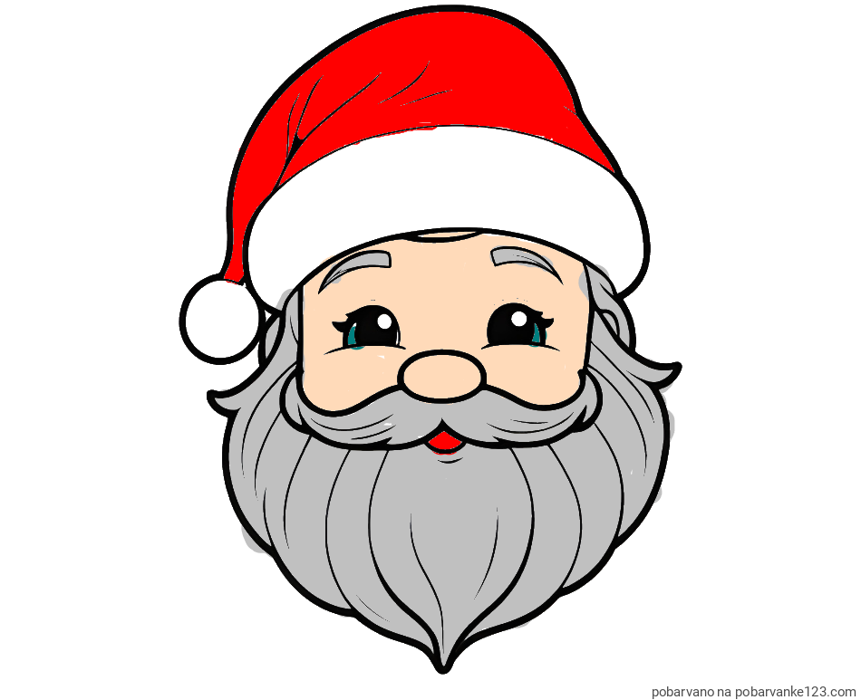 POBARVANA POBARVANKA - Pobarvanka ljubke božičkove glave