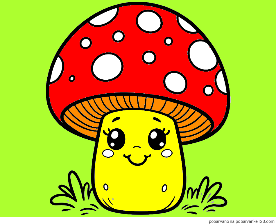 POBARVANA POBARVANKA - Pobarvanka ljubke gobe