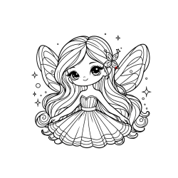 Pobarvana pobarvanka - Pobarvanka ljubke in nasmejane čarobne vile