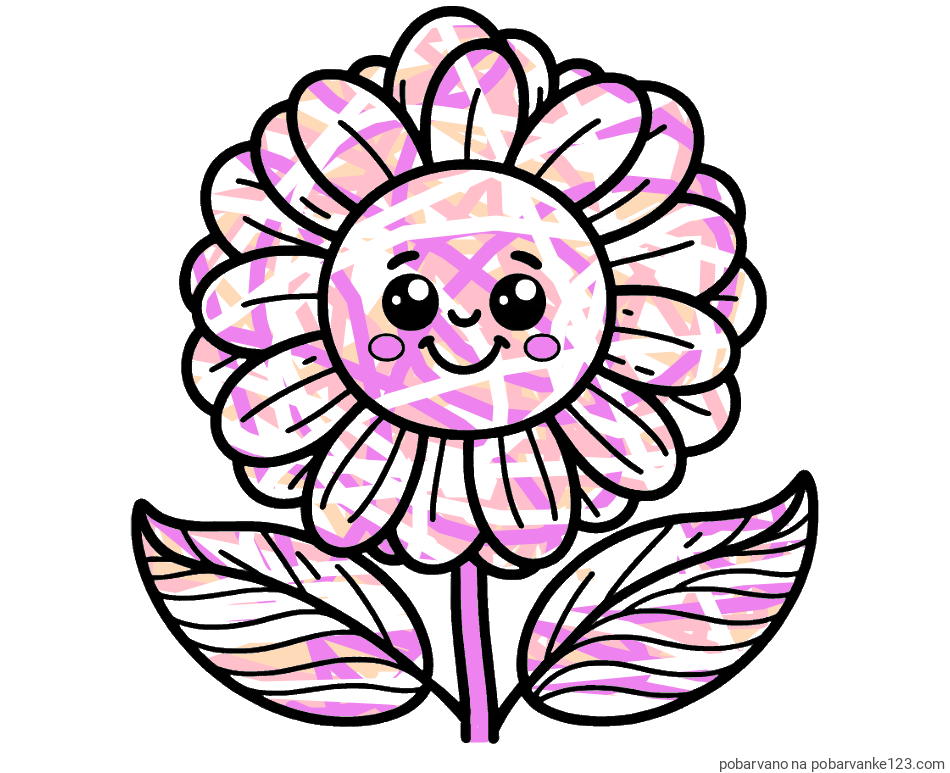 POBARVANA POBARVANKA - Pobarvanka ljubke in nasmejane rože