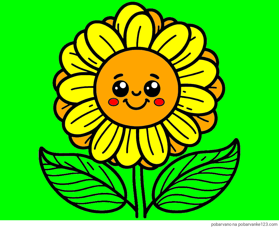 POBARVANA POBARVANKA - Pobarvanka ljubke in nasmejane rože