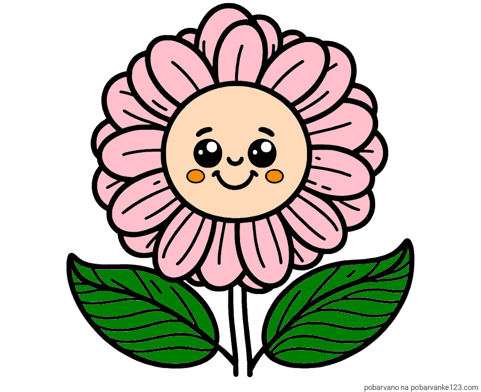 POBARVANA POBARVANKA - Pobarvanka ljubke in nasmejane rože