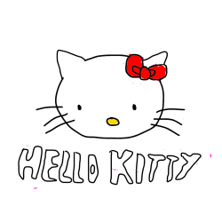 Pobarvana pobarvanka - Pobarvanka ljubke mucke Hello Kitty