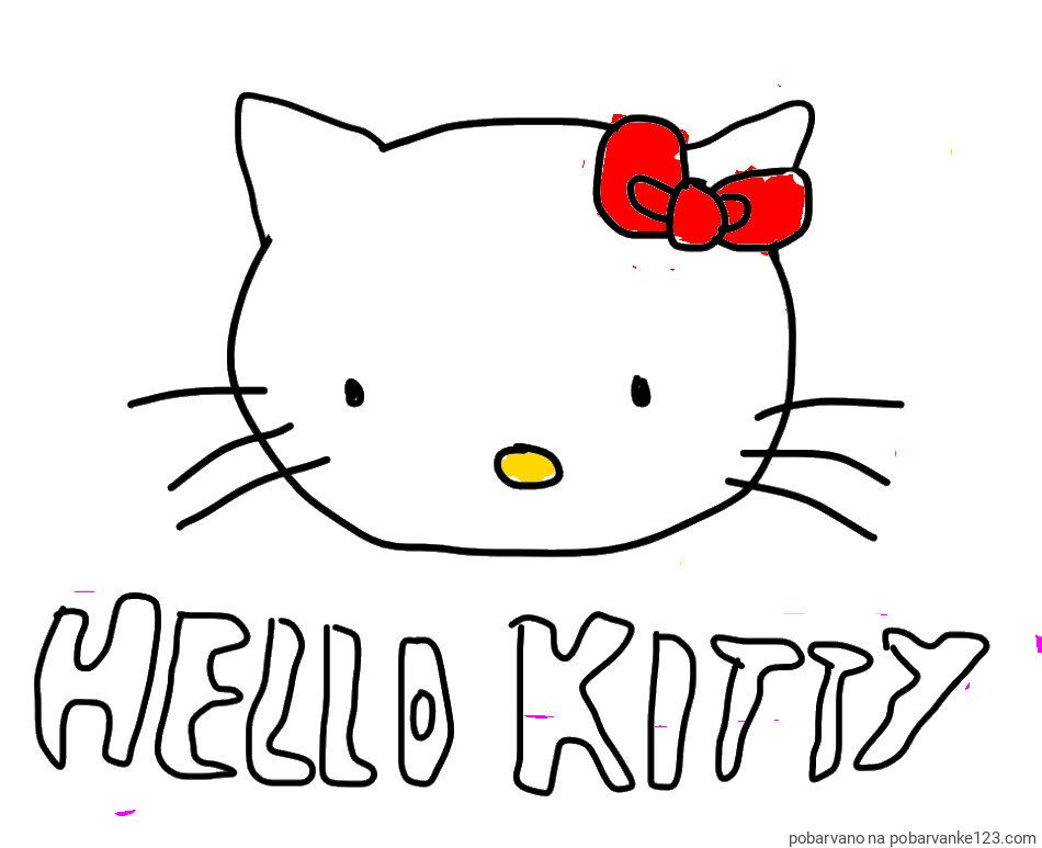 POBARVANA POBARVANKA - Pobarvanka ljubke mucke Hello Kitty