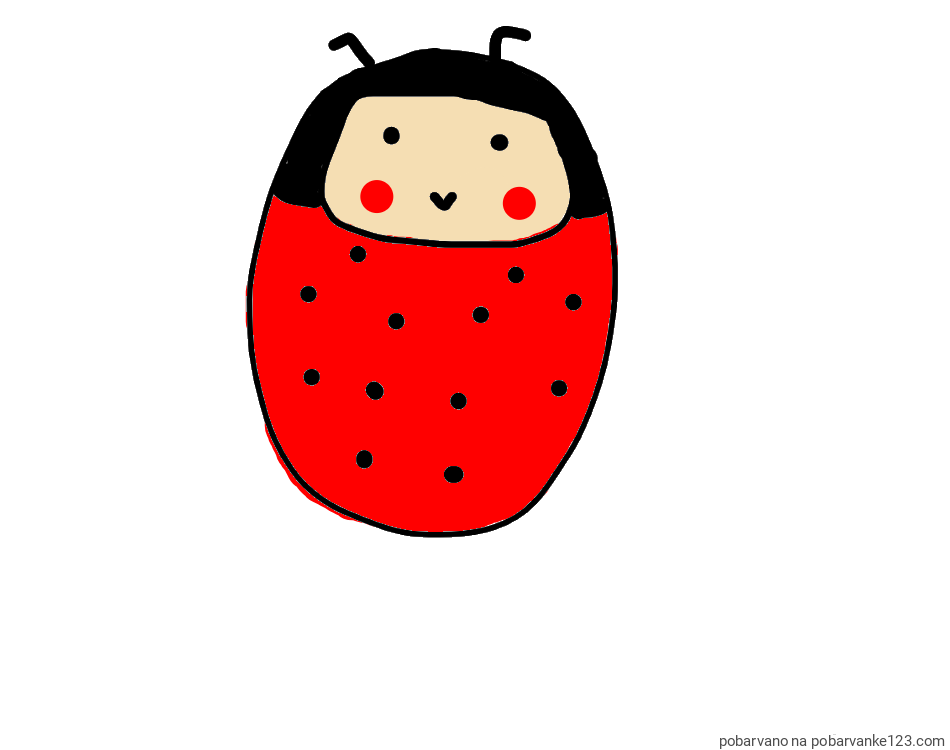 POBARVANA POBARVANKA - Pobarvanka ljubke pikapolonice