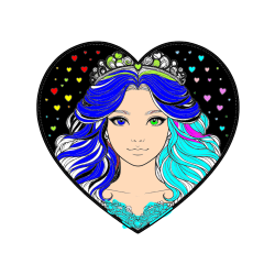 Pobarvana pobarvanka - Pobarvanka ljubke princese v srčku