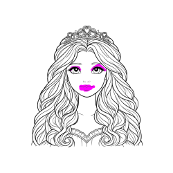 POBARVANA POBARVANKA - Pobarvanka ljubke princese z bujnimi lasmi