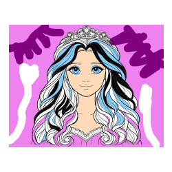 POBARVANA POBARVANKA - Pobarvanka ljubke princese z bujnimi lasmi