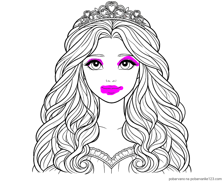 POBARVANA POBARVANKA - Pobarvanka ljubke princese z bujnimi lasmi