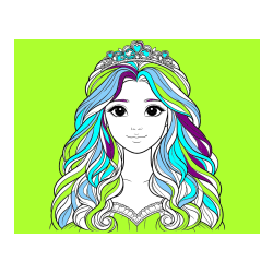 POBARVANA POBARVANKA - Pobarvanka ljubke princese z bujnimi lasmi