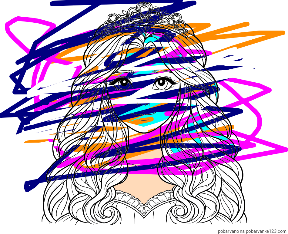 POBARVANA POBARVANKA - Pobarvanka ljubke princese z bujnimi lasmi