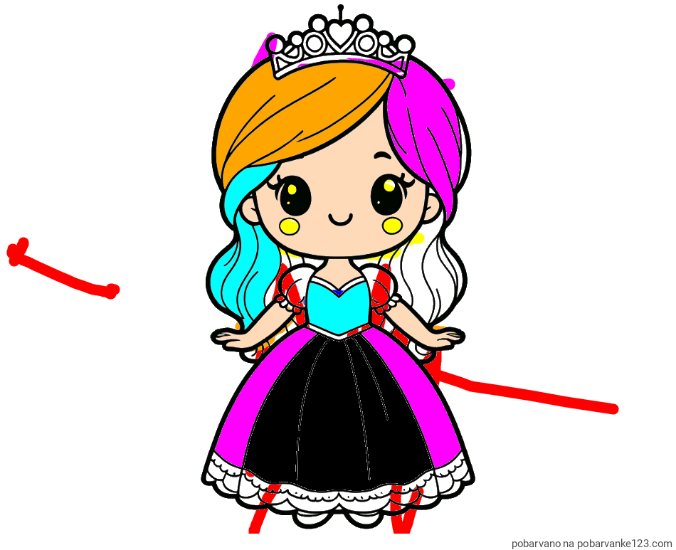 POBARVANA POBARVANKA - Pobarvanka ljubke princeske