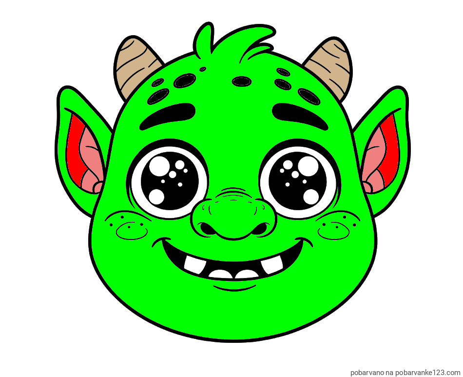 POBARVANA POBARVANKA - Pobarvanka ljubke škratove glave