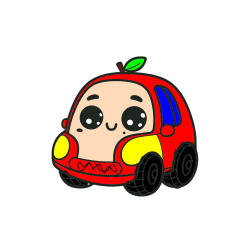 Pobarvana pobarvanka - Pobarvanka ljubkega avtomobila