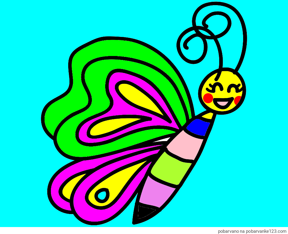 POBARVANA POBARVANKA - Pobarvanka ljubkega metulja