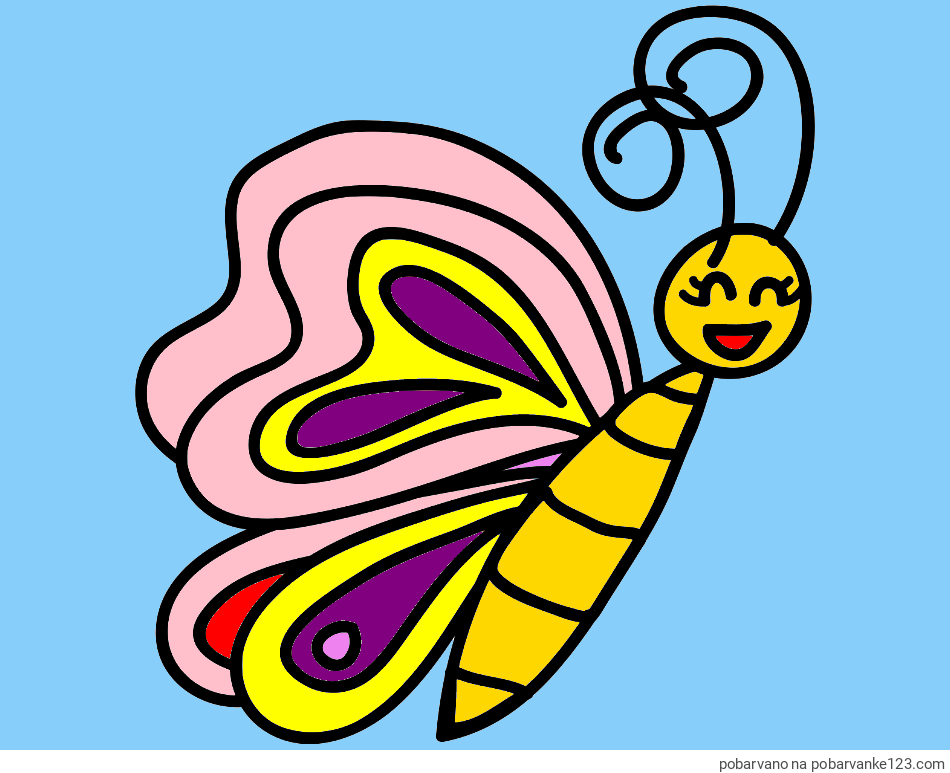 POBARVANA POBARVANKA - Pobarvanka ljubkega metulja