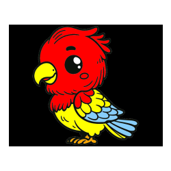 POBARVANA POBARVANKA - Pobarvanka ljubkega papagaja