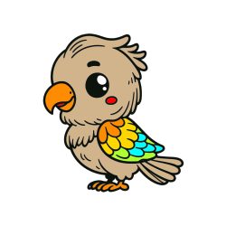 POBARVANA POBARVANKA - Pobarvanka ljubkega papagaja