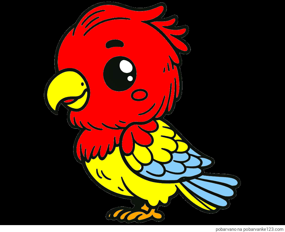 POBARVANA POBARVANKA - Pobarvanka ljubkega papagaja