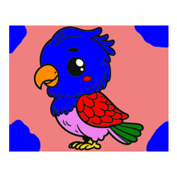 POBARVANA POBARVANKA - Pobarvanka ljubkega papagaja