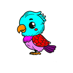 POBARVANA POBARVANKA - Pobarvanka ljubkega papagaja