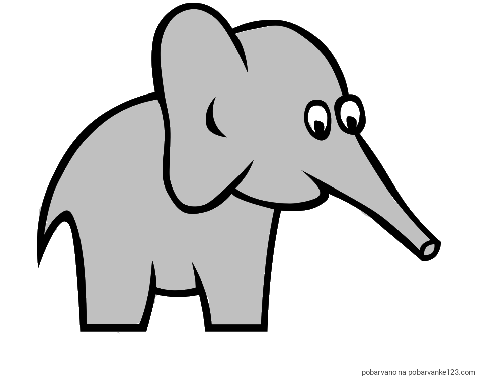 POBARVANA POBARVANKA - Pobarvanka ljubkega slončka