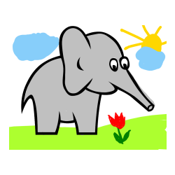 Pobarvana pobarvanka - Pobarvanka ljubkega slončka