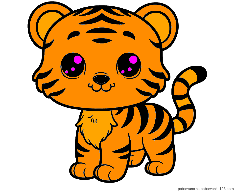 POBARVANA POBARVANKA - Pobarvanka ljubkega tigrčka