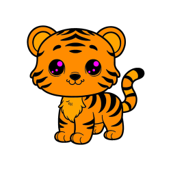 Pobarvana pobarvanka - Pobarvanka ljubkega tigrčka