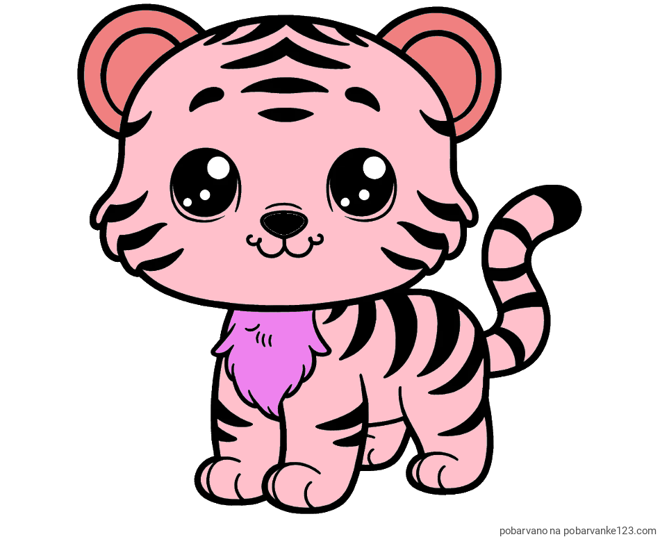 POBARVANA POBARVANKA - Pobarvanka ljubkega tigrčka